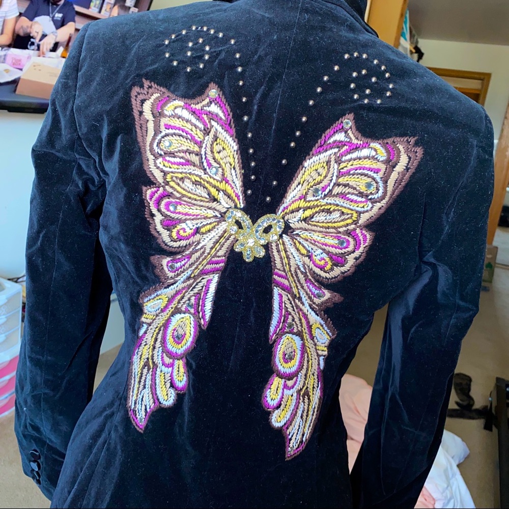 Vintage Allen B blazer velvet embroidered